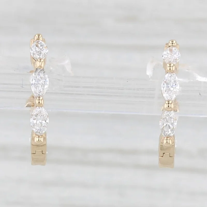 Dazzling Earrings For Special Occasions-New Lab Created Diamond Inside Out Hoop Earrings 14k Yellow Gold Huggie Hoops