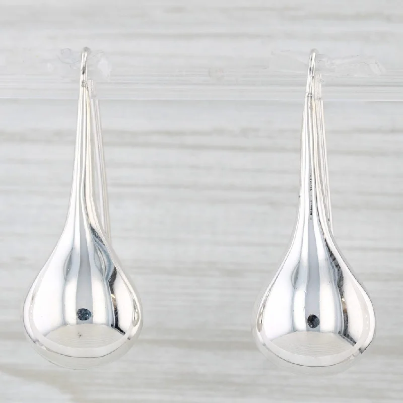 Trendy Chain Earrings For Bold Look-Silver Teardrop Earrings Hook Posts Sterling Mexico