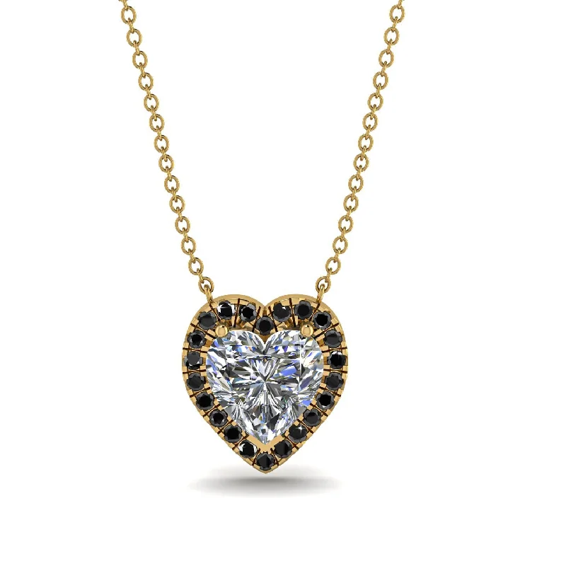 Classic Silver Pendant Necklaces For Formal Wear-4.7Ct Diamond Halo Heart Necklace - Jaylene No. 31