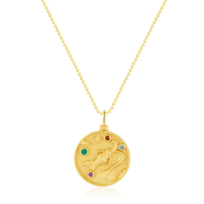 Classic Chain Necklaces For Every Occasion-Aquarius Zodiac Mantra Necklace