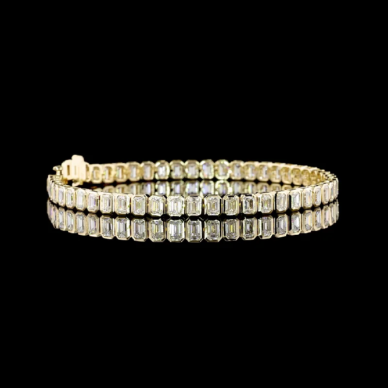 Bracelets For Daily Wear-14K Yellow Gold Lab Grown Diamond Tennis Bracelet BC1327