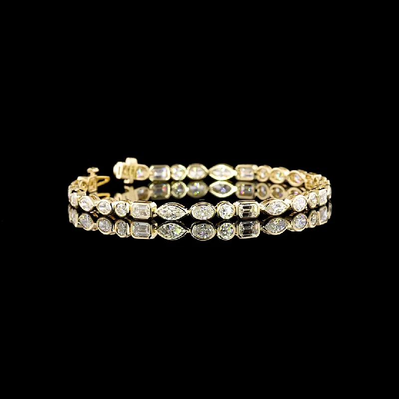 Bracelets With Sparkling Touch-14K Yellow Gold Lab Grown Diamond Tennis Bracelet BC1259