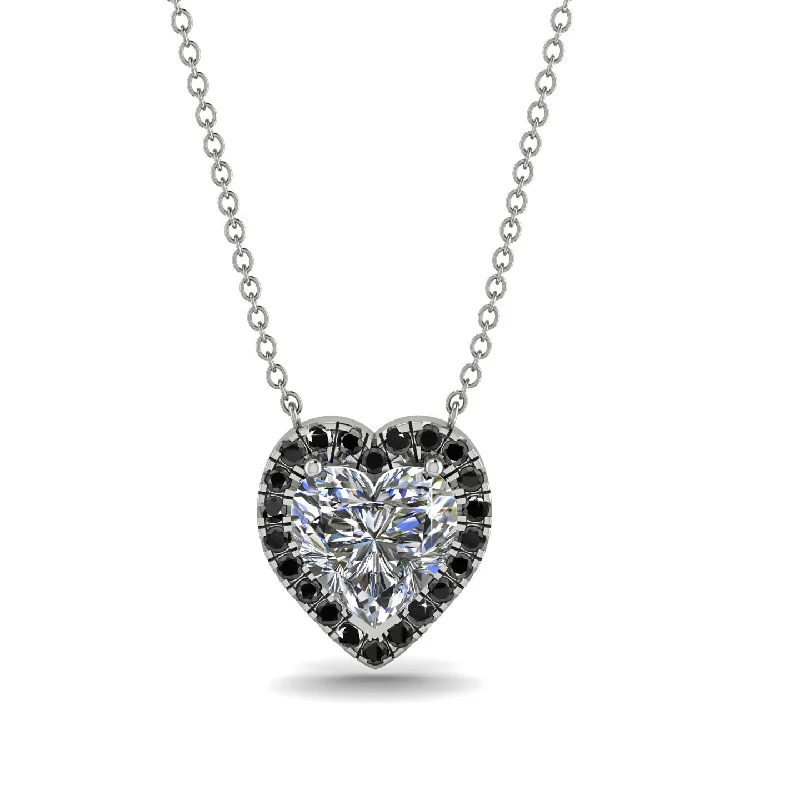 Unique Gold Pendant Necklaces For Fashion Statements-4.7Ct Diamond Halo Heart Necklace - Jaylene No. 33