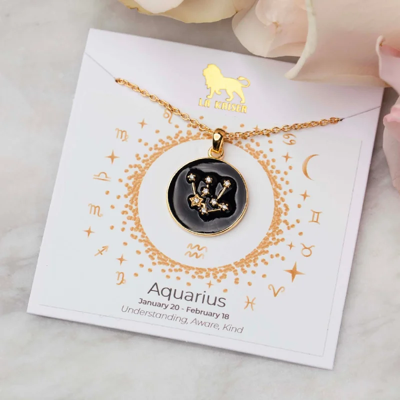 Bold Crystal Pendant Necklaces For Weddings-Zodiac Constellation Pendant