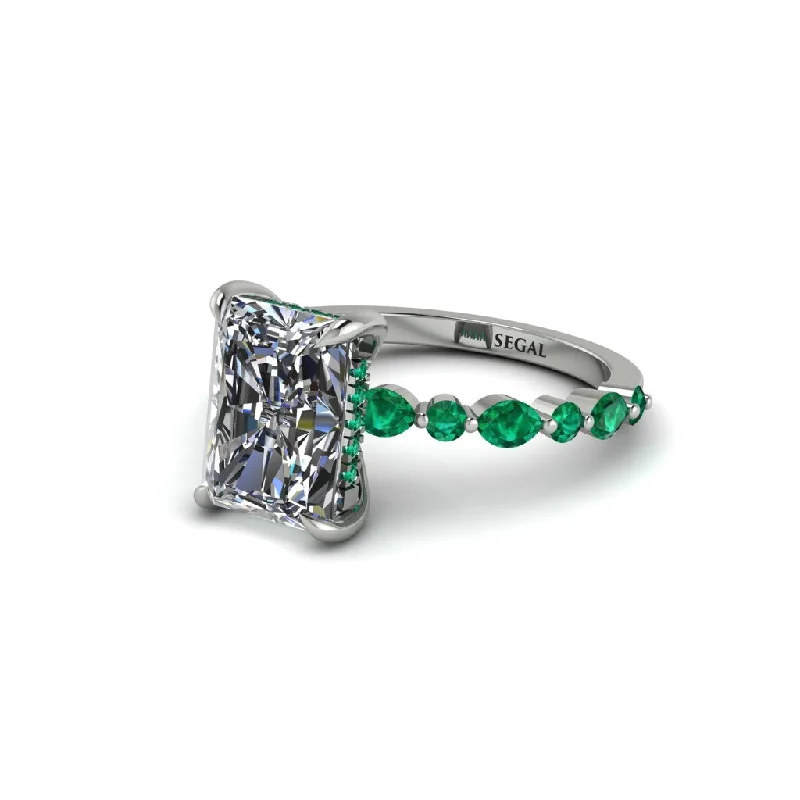 Classic Birthstone Wedding Rings For Couples-Radiant-Cut Diamond Eternal Radiance Engagement Ring - Skye No. 18