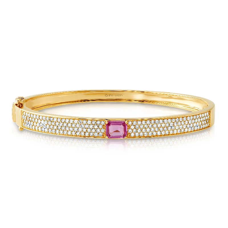 Bangles For New Year’s Eve-Elixir sapphire & diamond bangle, 14kt gold