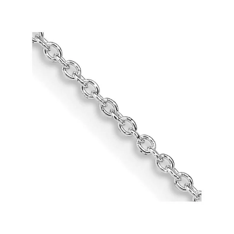 Elegant Crystal Chain Necklaces For Weddings-Sterling Silver Rhodium-plated 1.25mm Cable Chain Necklace w/4in ext.