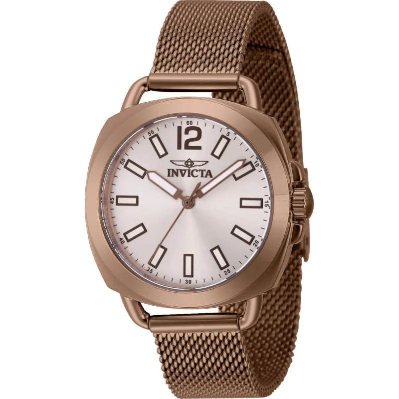 Watches For Extravagant Styles-Invicta Women's Watch - Wildflower Silver Dial Brown Steel Mesh Bracelet | 46340