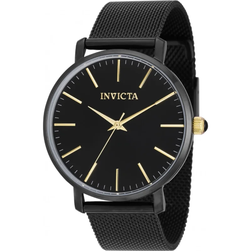 Watches With Delicate Designs-Invicta Women's Watch - Angel Quartz Black Stainless Steel Mesh Bracelet | 39371