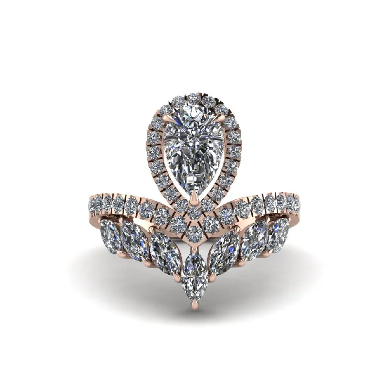 Vintage Cocktail Rings For Statement Fashion-Diamond Crown Radiance Engagement Ring - Aviana No. 2