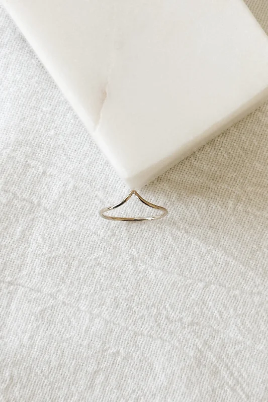 Elegant Gold Cocktail Rings For Evening Wear-Chevron Ring