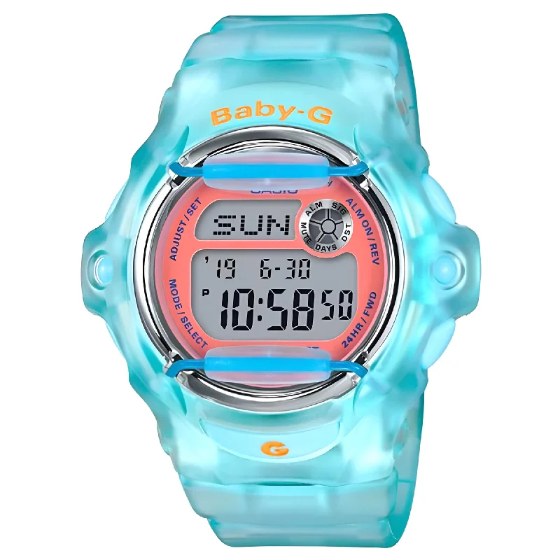 Watches For Travel Wear-Casio Women's Digital Watch - Baby-G Digital Dial Light Blue Strap Dive | BG169R-2C