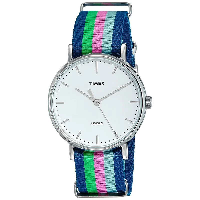 Watches For Glamorous Look-Timex Women's Quartz Watch - Fairfield White Dial Adjustable Nylon Strap | TW2P91700