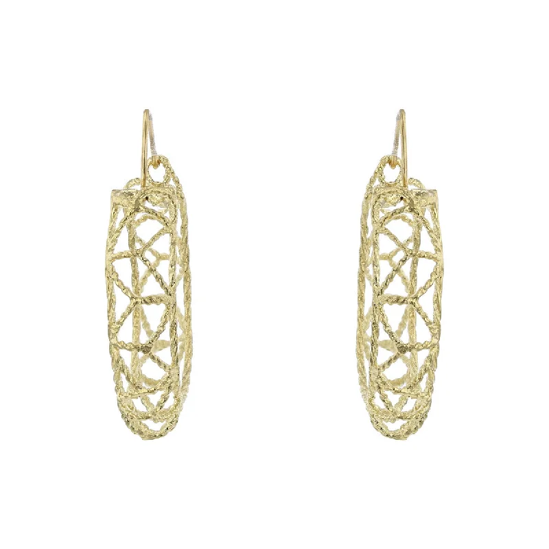 Long Silver Earrings For Elegant Fashion-14K Yellow Gold Wire Hoop Earrings