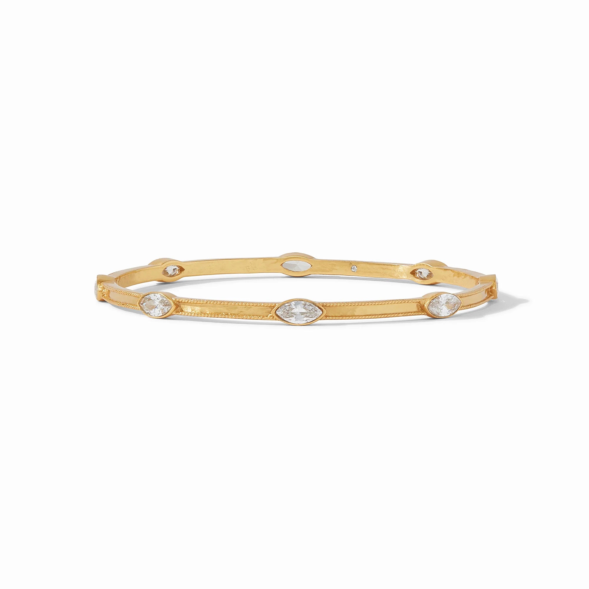 Bangles For Fashionistas-Julie Vos Monaco Bangle Bracelet with CZs Medium