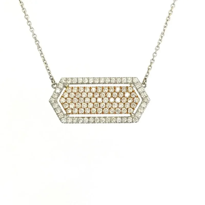 Vintage Inspired Charm Necklaces For Retro Style-White Gold Two-Tone Diamond Necklace