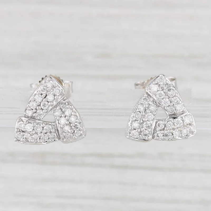 Customized Earrings For Personalized Touch-0.24ctw Diamond Triangle Stud Earrings 14k White Gold