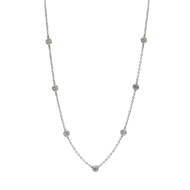 Trendy Beaded Necklaces For Bold Style-Platinum and Diamond Necklace