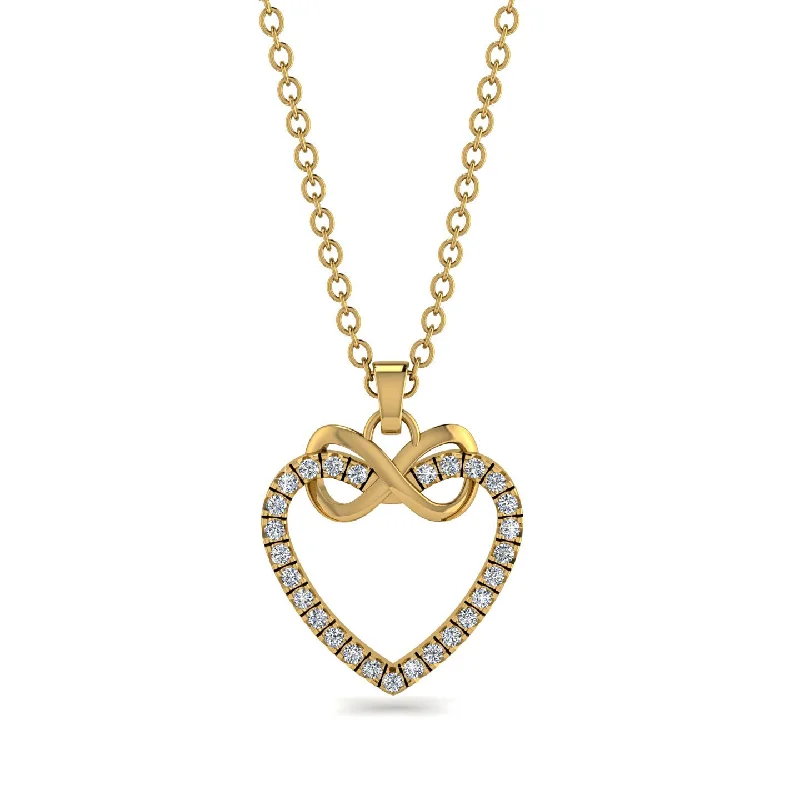 Gold Choker Necklaces For Elegant Glam-Infinity Heart Diamond Necklace - Mollie No. 1