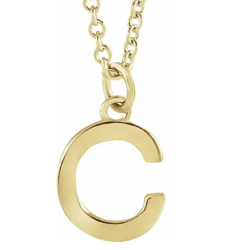 Crystal Necklaces For Sparkling Elegance-14k Yellow Gold Letter C Initial Necklace