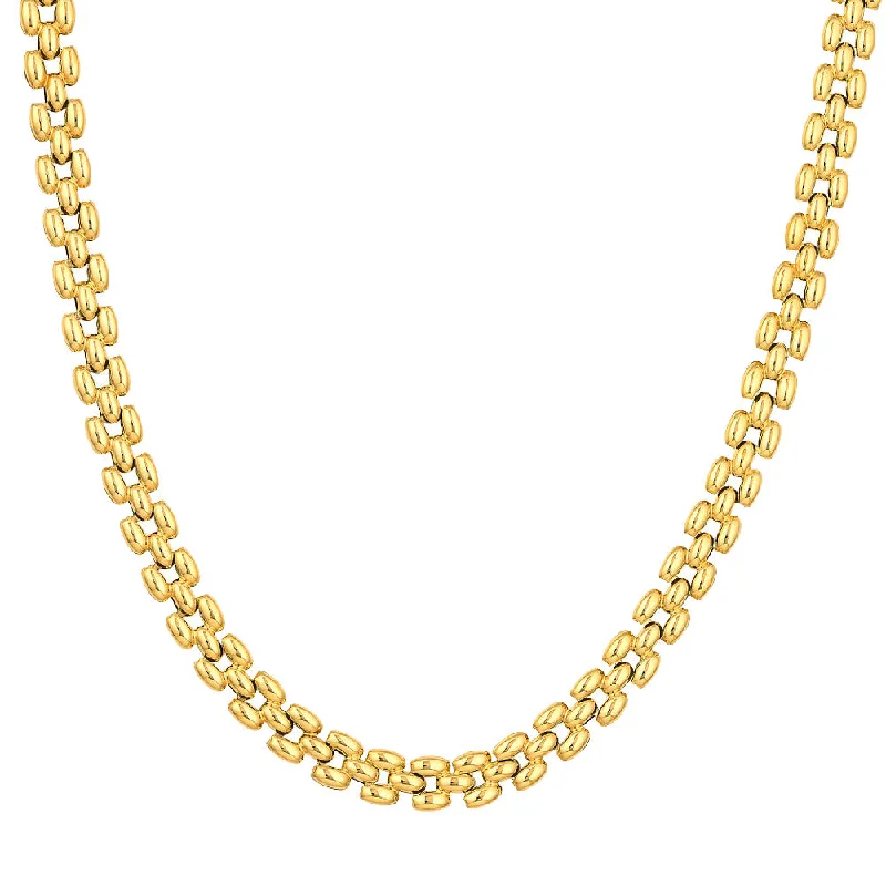 Trendy Beaded Necklaces For Summer Vibes-14K Yellow Gold Multi-Row Panther Necklace