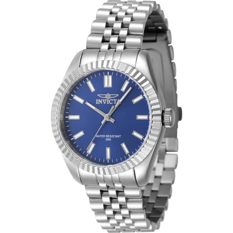 Watches For Masculine Appeal-Invicta Women's Watch Specialty Quartz Blue Dial Silver Tone Bracelet 47497