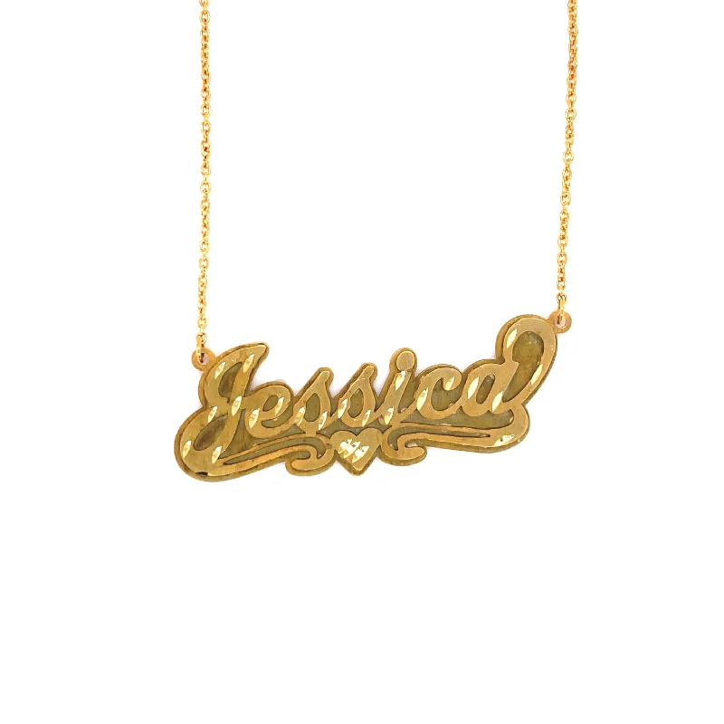 Beautiful Gold Bar Necklaces For Simple Glam-Double Plate Personalized Name Plate