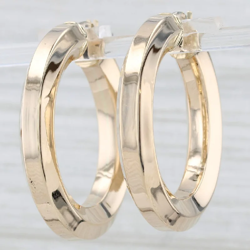 Personalized Initial Earrings For Custom Gifts-Belved Large Hoop Earrings 14k Yellow Gold Snap Top Round Hoops