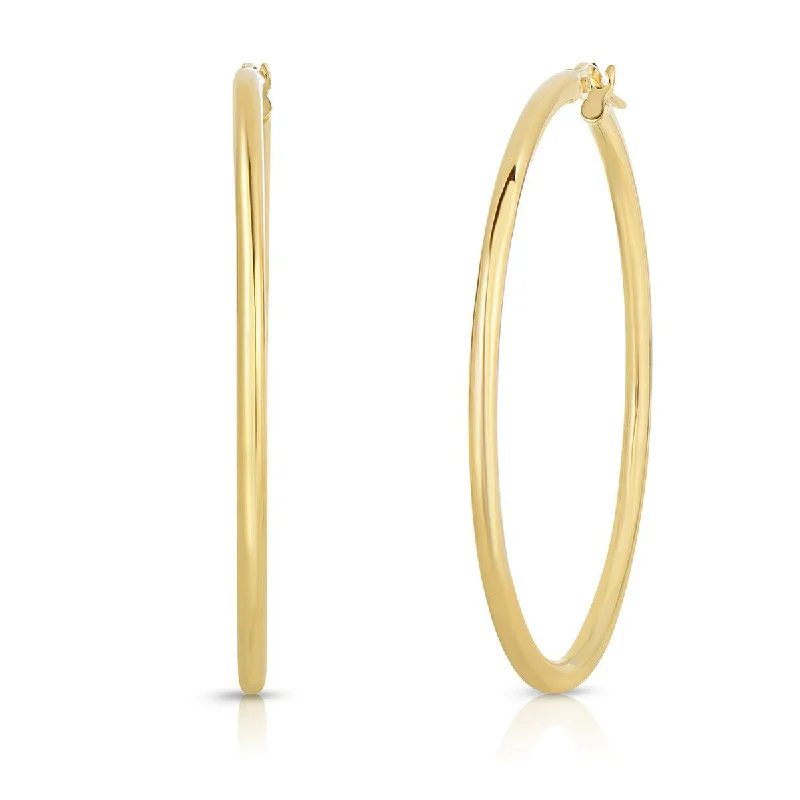 Beautiful Pearl Drop Earrings For Weddings-18K Gold Large Hoop Earrings