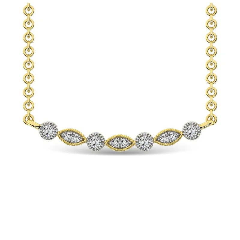 Long Chain Necklaces For Trendy Style-Diamond 1/10 Ct.Tw. Fashion Necklace in 10K Yellow Gold