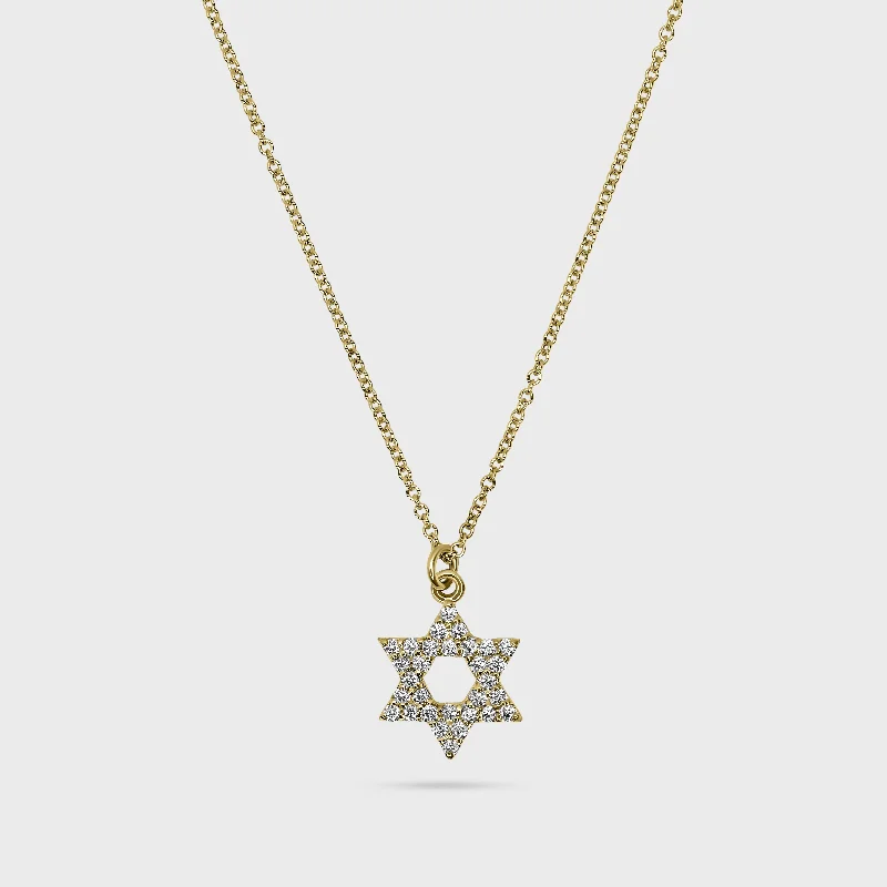 Sparkling Chain Necklaces For Bold Fashion-Diamond Star Of David Pendant