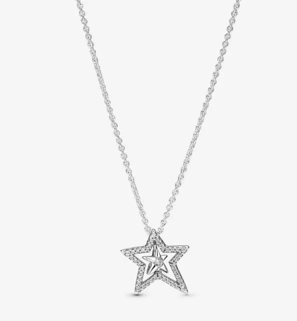 Trendy Tassel Necklaces For Casual Wear-Pavé Asymmetric Star Collier Necklace