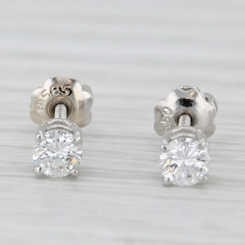 Modern Pearl Earrings For Unique Looks-0.30ctw Diamond Solitaire Stud Earrings 950 Platinum Pierced Screw Back