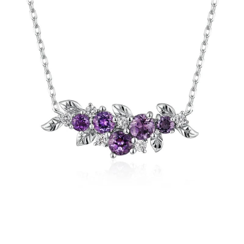 Trendy Beaded Necklaces For Bold Style-Violet Grapevine Amethyst Necklace