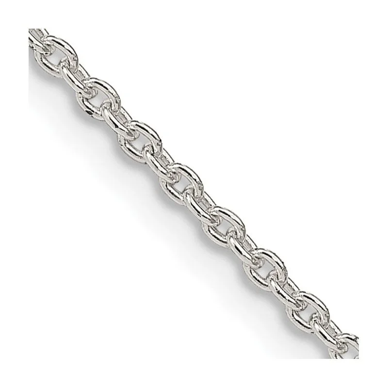 Classic Silver Necklaces For Timeless Fashion-Sterling Silver 1.95mm Cable Chain Necklace w/2in ext.