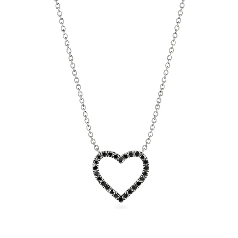 Elegant Swarovski Crystal Necklaces For Brides-Heart Shaped Black Diamond Necklace - Marie No. 9