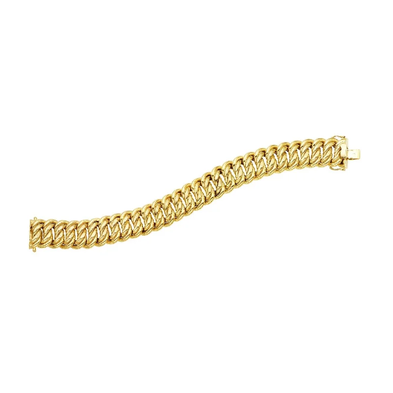 Bracelets For Fashion Enthusiasts-14K Yellow Gold 8.25"  18mm Americana Chain Woven Bracelet with Box Clasp RC6882-0825