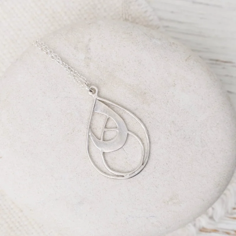 Simple Gemstone Necklaces For Elegant Look-Petite Teardrop Tree Silhouette Necklace