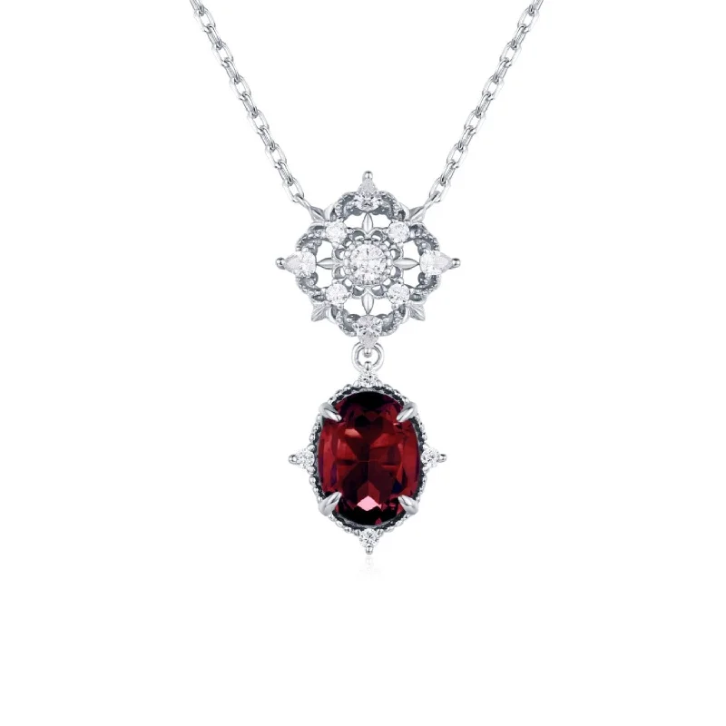 Trendy Multi-Color Necklaces For Fashion Enthusiasts-Eternal Orbit Mozambique Garnet Necklace