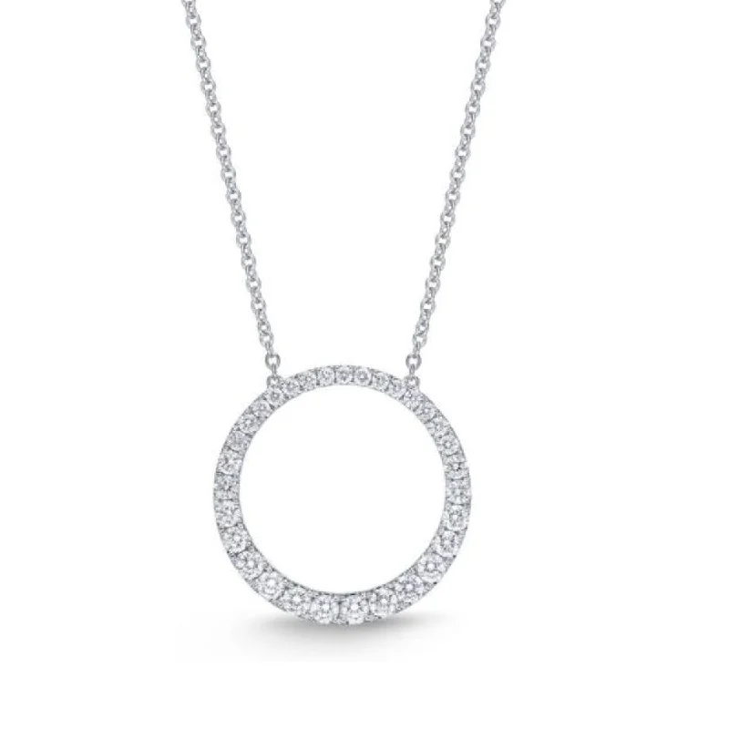 Trendy Chain Necklaces For Fashionistas-Memoire 18k White Gold Graduated Diamond Circle Necklace