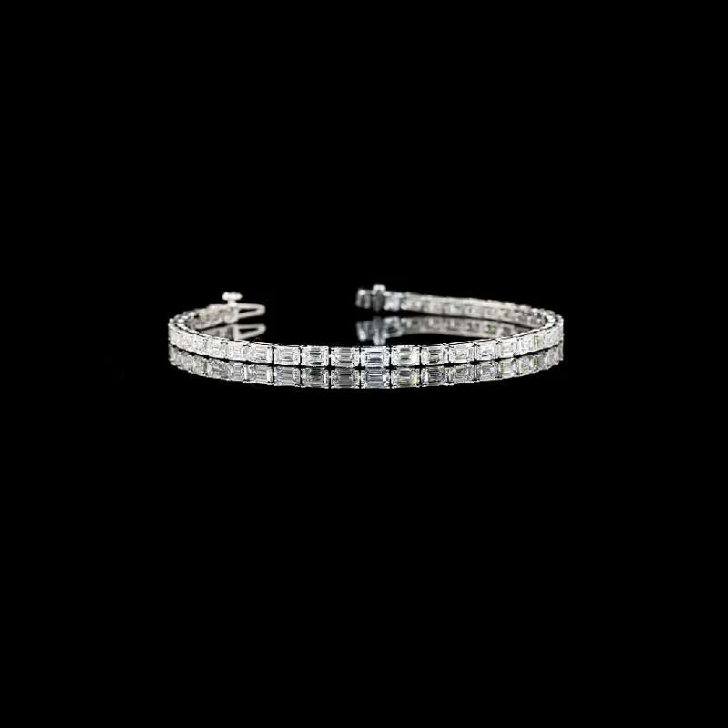 Bracelets In Minimalist Style-14K White Gold Lab Grown Diamond Tennis Bracelet BC1020