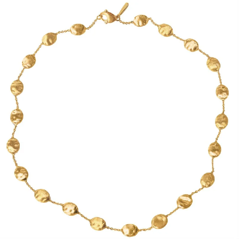 Classic Pearl Bar Necklaces For Timeless Elegance-Marco Bicego Siviglia 18K Yellow Gold 16" Bead Necklace CB553 Y