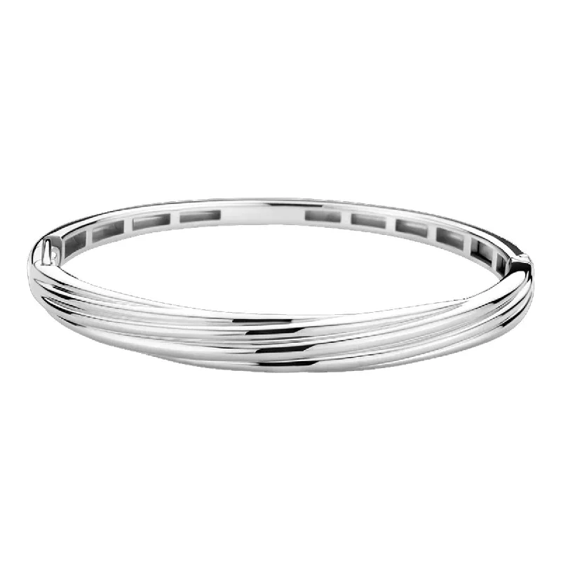 Bangles With Personalized Touch-MODERN STYLE STERLING SILVER BANGLE BRACELET