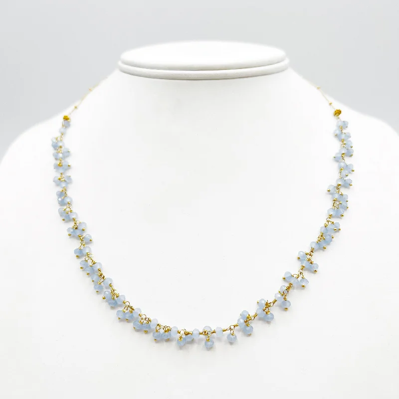 Gorgeous Crystal Chain Necklaces For Elegant Looks-Chalcedony Droplets Necklace