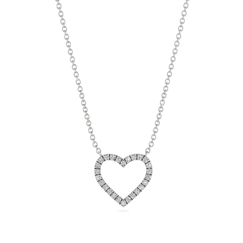 Statement Necklace For Holiday Fashion-Heart Shaped Diamond Necklace - Marie No. 3