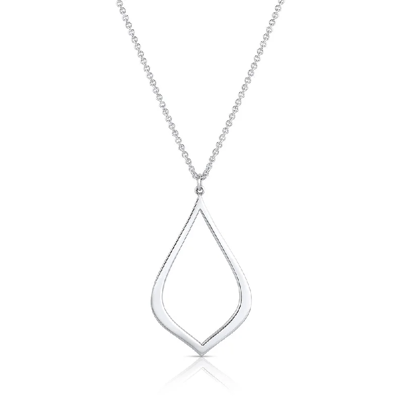 Personalized Pendant Necklaces For Special Occasions-Sterling Silver Teardrop Pendant Necklace