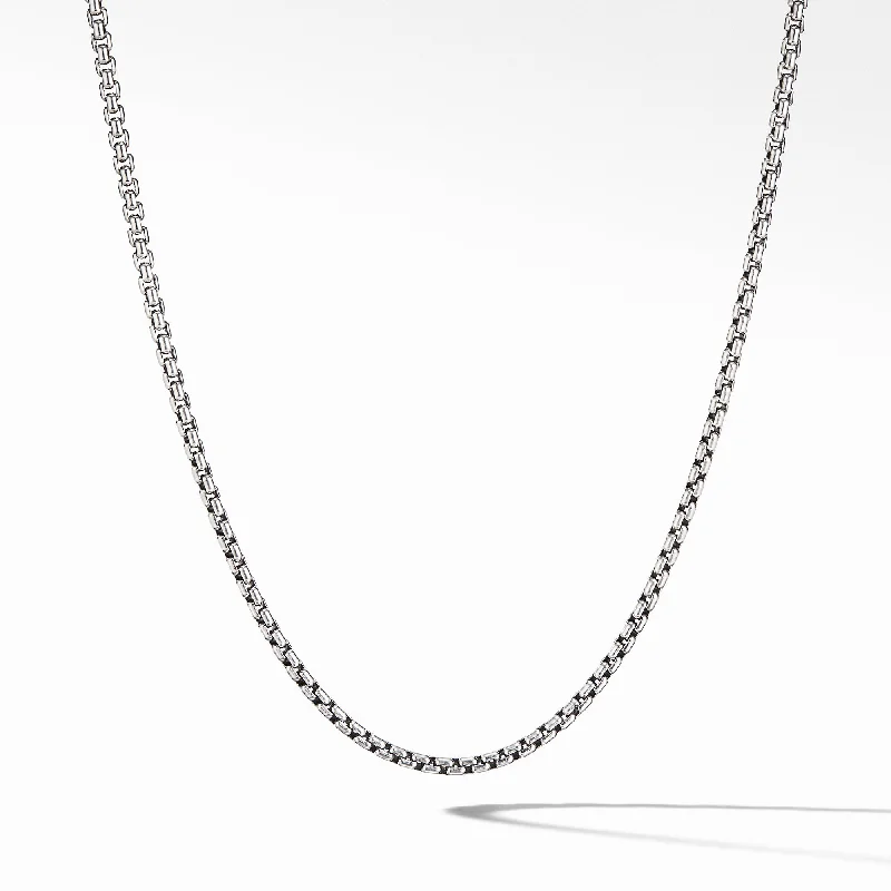 Personalized Crystal Necklaces For Custom Gifts-David Yurman Men's Chain Necklace Small Box 2.7MM