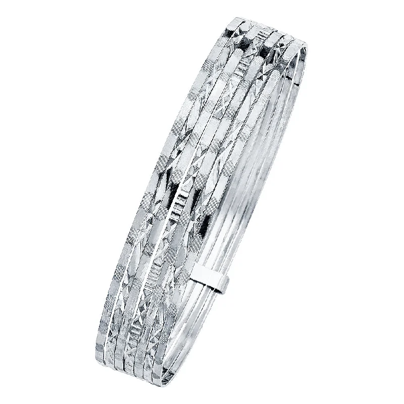 Bangles With Luxury Finish-14K WHITE GOLD SEMANARIO 7DAYS BANGLE