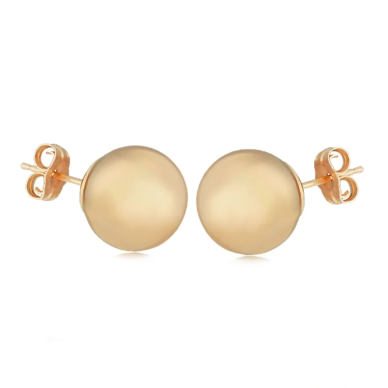 Modern Pearl Earrings For Evening Wear-14ky Gold 10mm Ball Stud Earrings