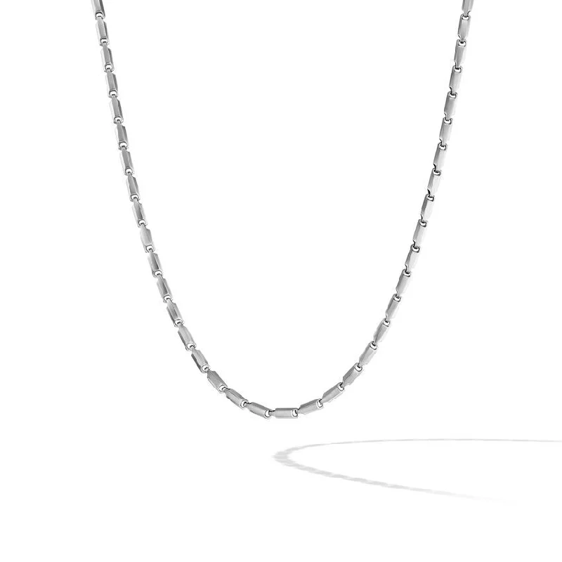 Simple Pearl Necklaces For Everyday Wear-David Yurman Gents Faceted Link Necklace